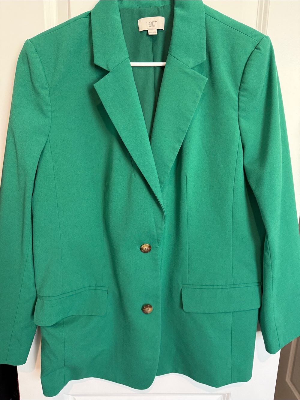 LOFT Emerald Green Single-Breasted Blazer